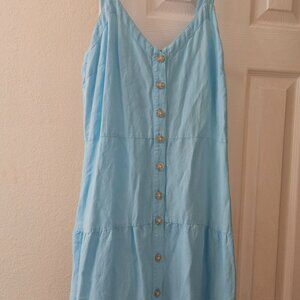 Blue Boho tiered Cottagecore buttons dress flowy Spring Country Concert dress 10
